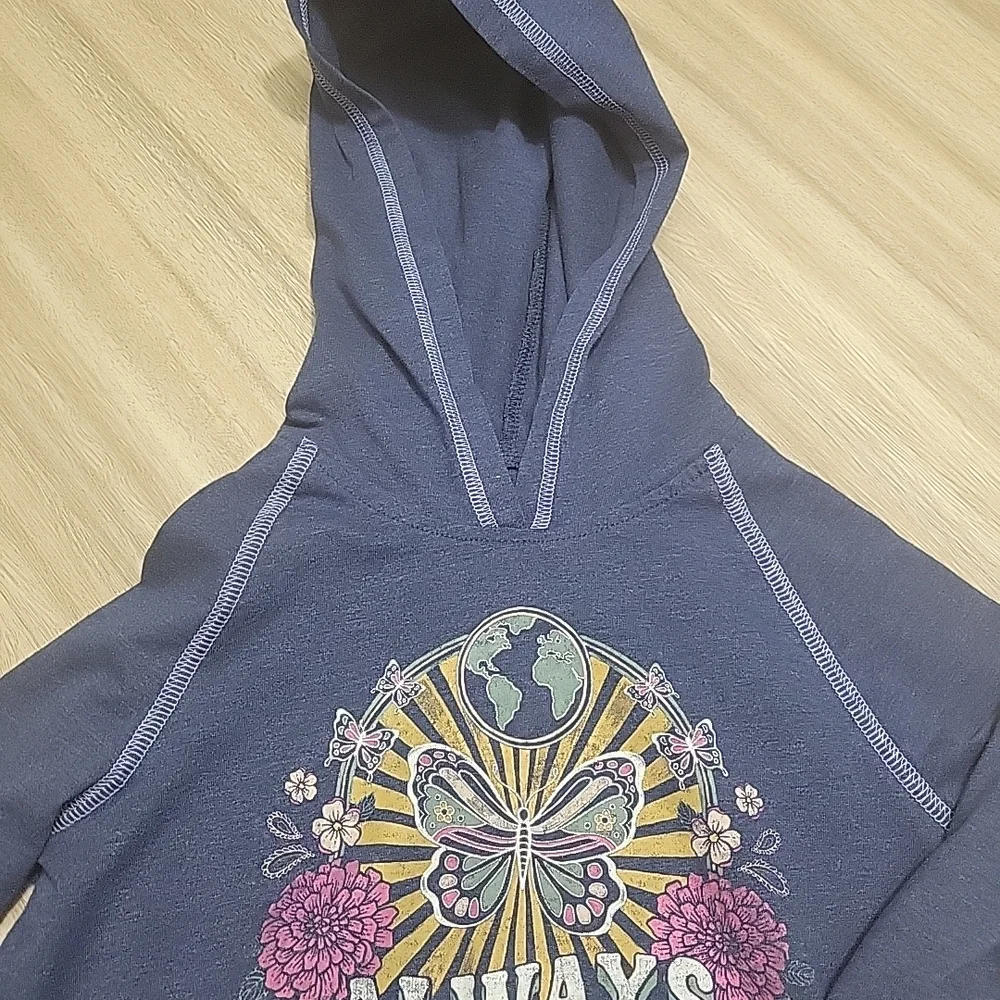 OshKosh B'gosh Navy Hoodie with Butterfly and Floral Design